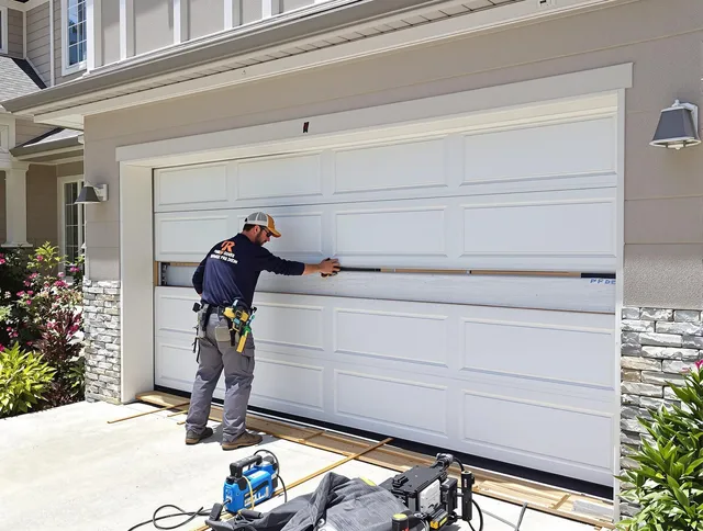 Norwich Garage Door Repair team performing complete garage door replacement at Norwich residence