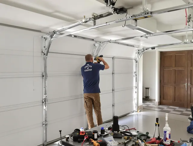 Norwich Garage Door Repair certified technician performing precision garage door repair in Norwich