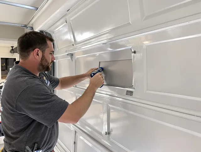 Garage door panel repair by Norwich Garage Door Repair in Norwich