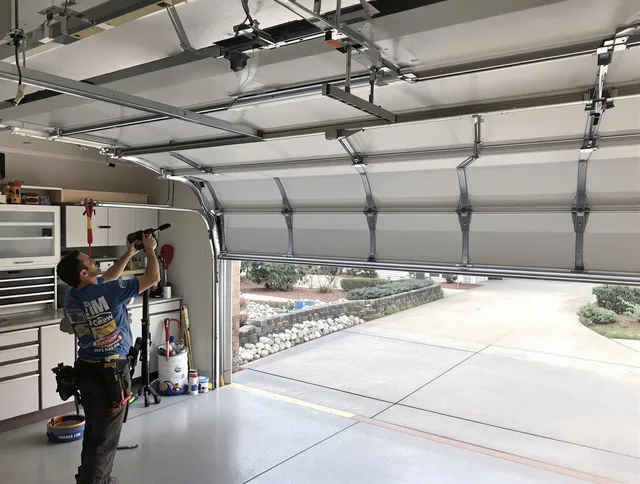 Garage door track repair service by Norwich Garage Door Repair in Norwich